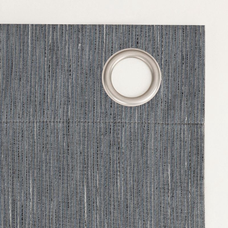 slide 4 of 9, 2pc 37"x84" Sun Zero Halleck Vertical Strie 100% Blackout Grommet Curtain Panel Pair Slate Blue: Modern Energy Efficient, Noise Reduction, 2 ct