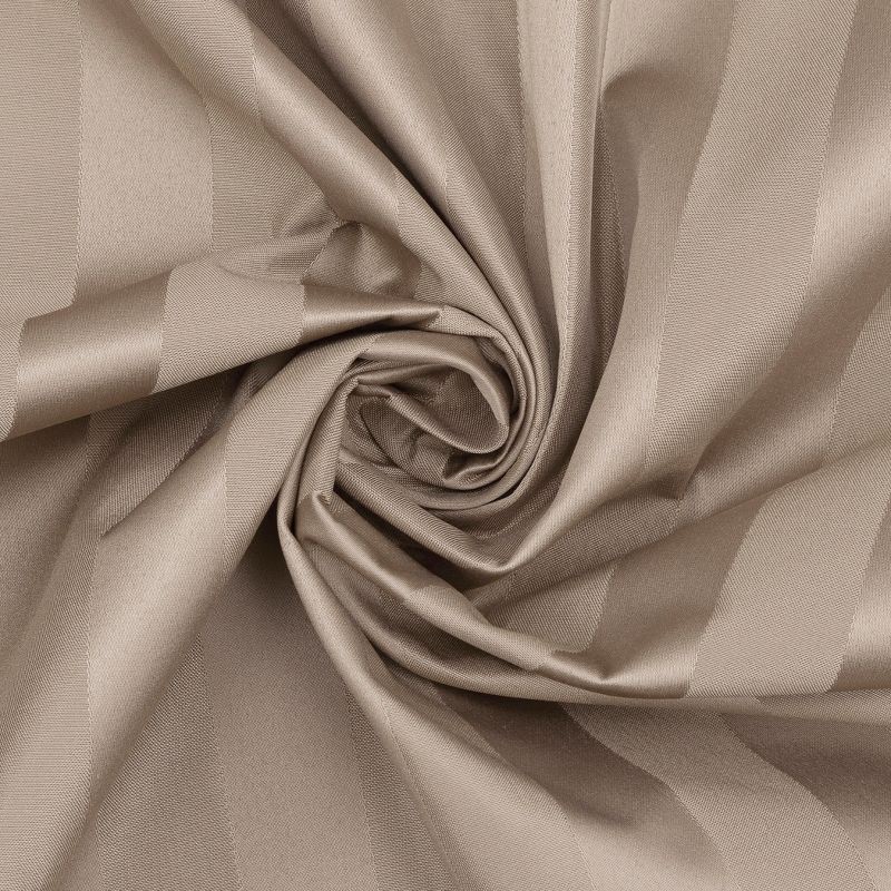 slide 7 of 8, 2pc 37"x84" Sun Zero Dimani Satin Striped 100% Blackout Rod Pocket Curtain Panel Pair Taupe: Energy Efficient, Noise Reduction, 2 ct