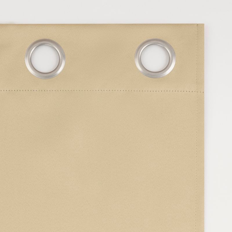 slide 4 of 9, 2pc 37"x63" Sun Zero Tedrow 100% Blackout Grommet Curtain Panel Pair Taupe: Energy Efficient, Noise Reduction, Thermal Insulated, 2 ct