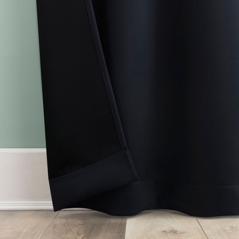 slide 5 of 9, 2pc 37"x63" Sun Zero Tedrow 100% Blackout Grommet Curtain Panel Pair Navy Blue: Thermal Insulated, Modern Decor, 2 ct