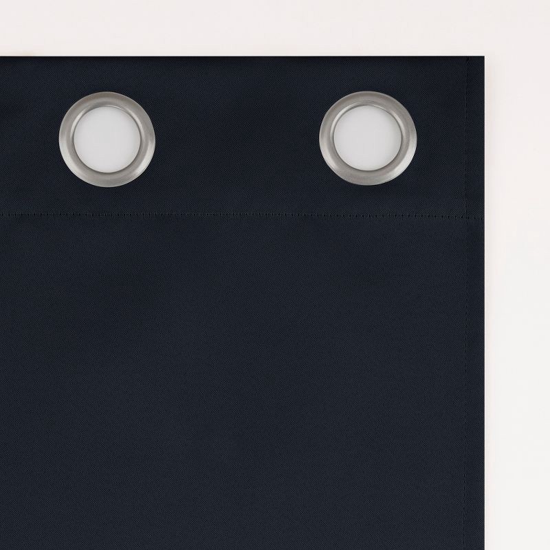 slide 4 of 9, 2pc 37"x84" Sun Zero Tedrow 100% Blackout Grommet Curtain Panel Pair Navy Blue: Modern Thermal Insulated, Noise Reduction, 2 ct