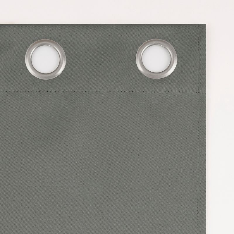 slide 3 of 7, 2pc 37"x84" Sun Zero Tedrow 100% Blackout Grommet Curtain Panel Pair Gray: Modern Energy Efficient, Noise Reduction, Thermal Insulated, 2 ct
