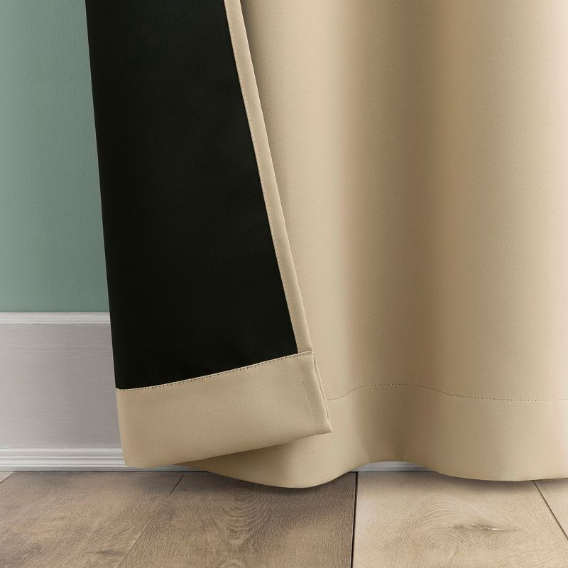 slide 5 of 9, 2pc 37"x84" Sun Zero Tedrow 100% Blackout Grommet Curtain Panel Pair Taupe: Modern Thermal Insulated, Noise Reduction, 2 ct