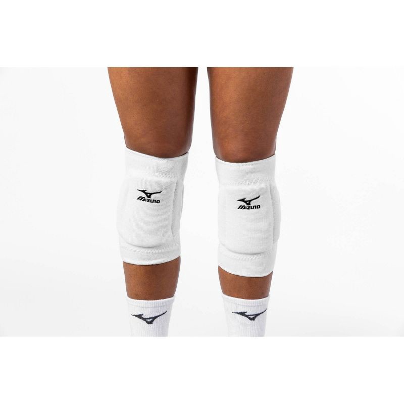 slide 6 of 7, Mizuno T10 Plus Knee Pad 2pc - White: Polyester Pull-On for Volleyball, 2 ct