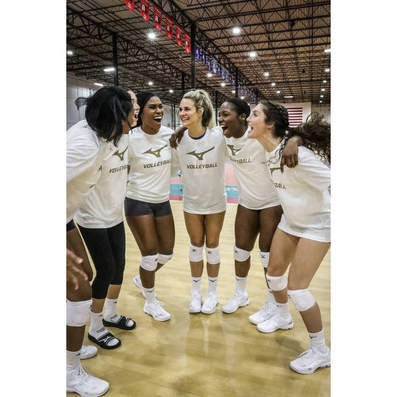 slide 7 of 7, Mizuno T10 Plus Knee Pad 2pc - White: Polyester Pull-On for Volleyball, 2 ct