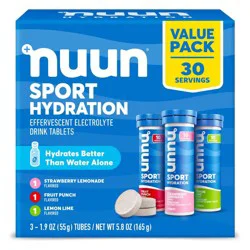 nuun Hydration Sport Drink Dissolving Vegan Tablets - Variety Pack - 5.8oz/30ct