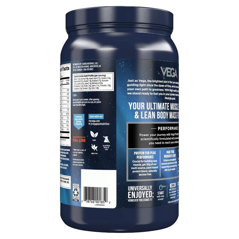 slide 3 of 5, Vega Performance Protein + Creatine Plant Based Vegan Powder - Chocolate - 23.4oz, 23.4 oz