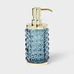 Textured Glass Soap Pump Blue - Threshold™