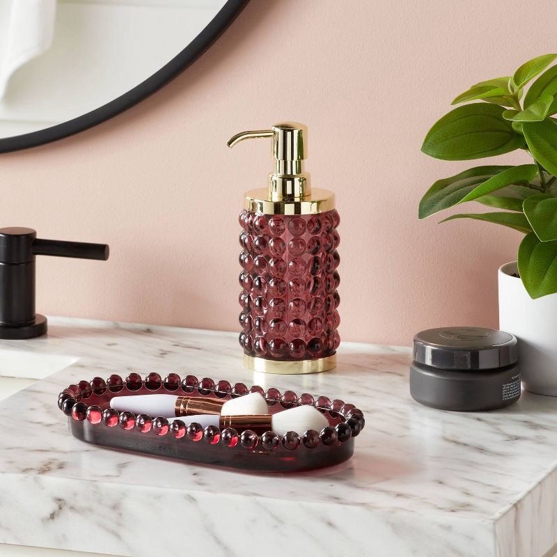 slide 2 of 4, Textured Glass Tray Mulberry - Threshold™, 1 ct