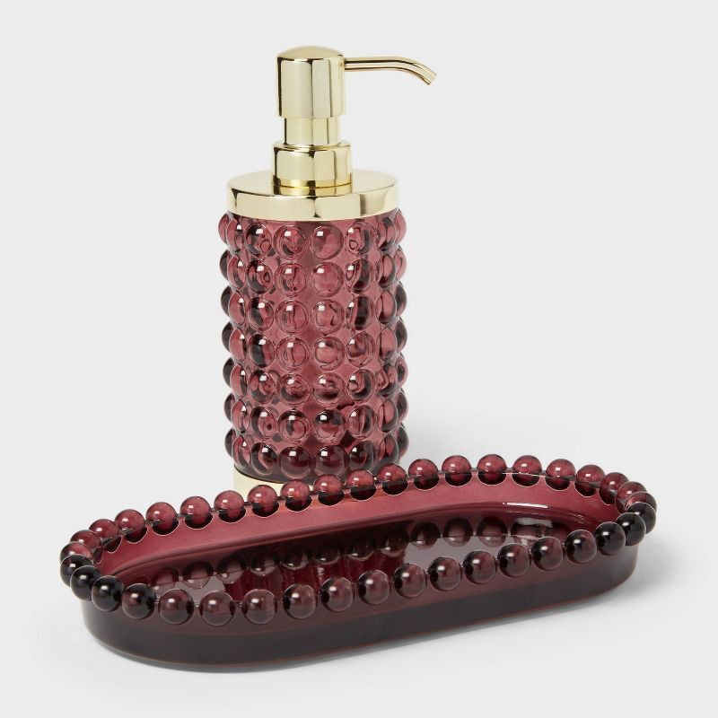 slide 4 of 4, Textured Glass Tray Mulberry - Threshold™, 1 ct