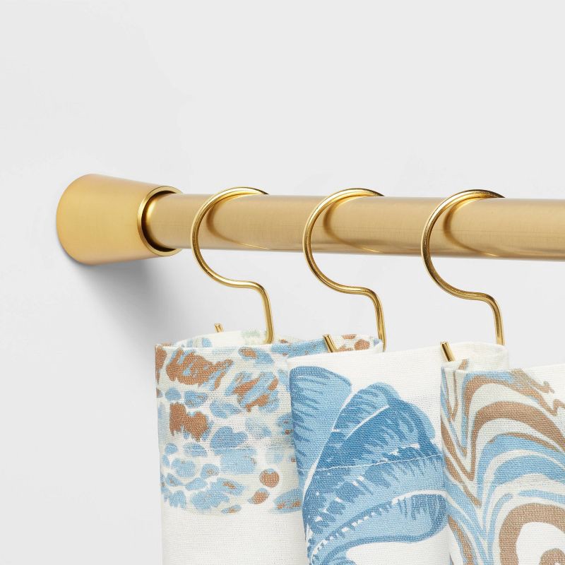 slide 3 of 4, 72" Rust Resistant Shower Curtain Rod Brass - Threshold™, 1 ct