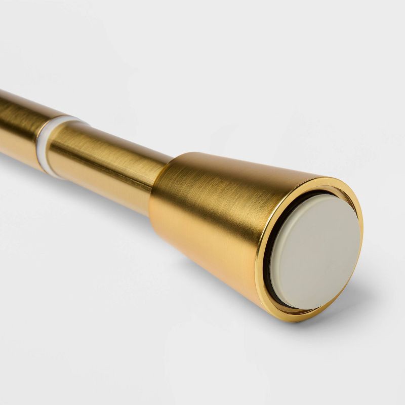 slide 4 of 4, 72" Rust Resistant Shower Curtain Rod Brass - Threshold™, 1 ct