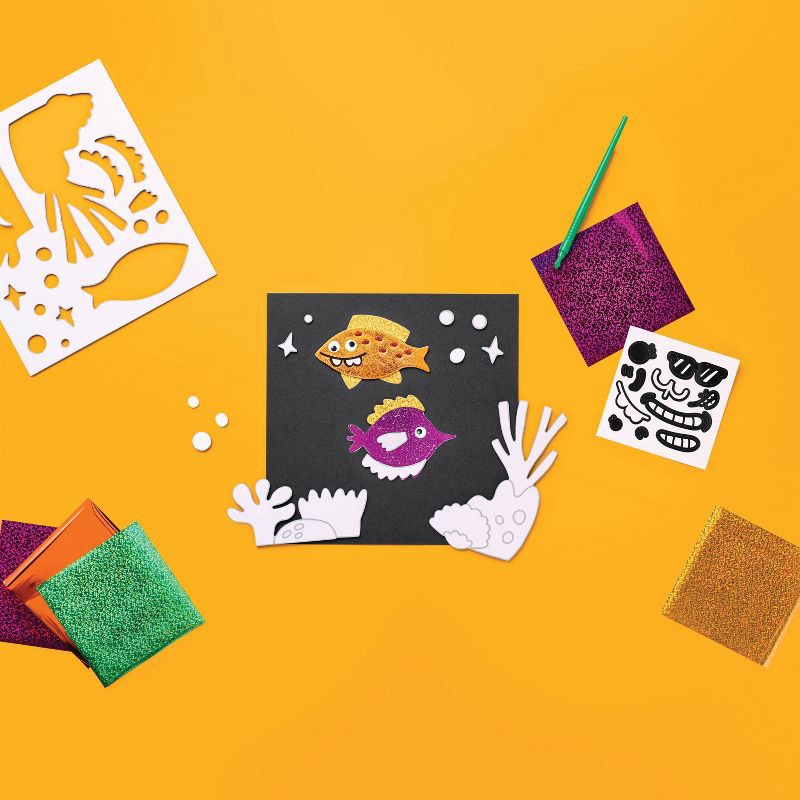 slide 3 of 4, 5ct Foil Art Craft Kit - Mondo Llama™, 5 ct