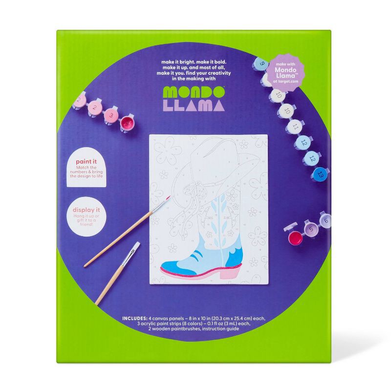 slide 4 of 4, 4ct Paint-by-Number Coquette Disco Cowgirl - Mondo Llama™, 4 ct