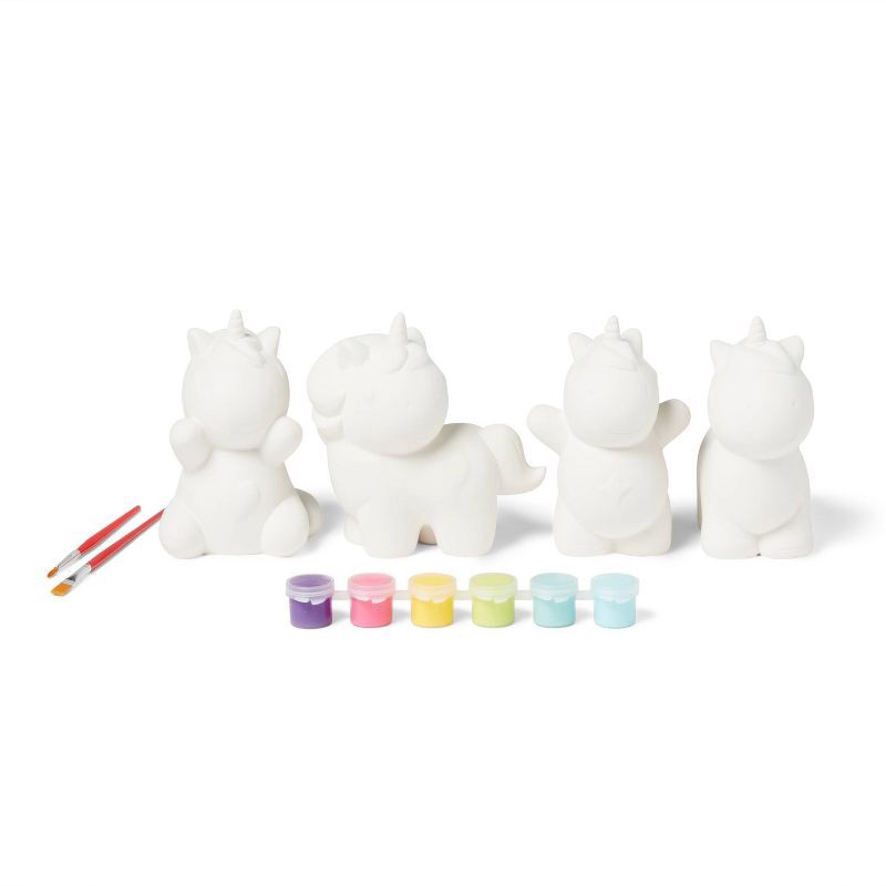 slide 3 of 4, 4ct Ceramic Unicorn Painting Craft Kit - Mondo Llama™, 4 ct