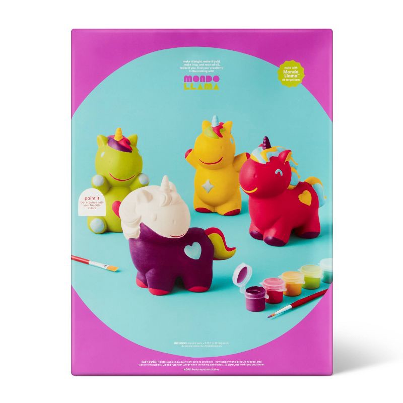 slide 4 of 4, 4ct Ceramic Unicorn Painting Craft Kit - Mondo Llama™, 4 ct