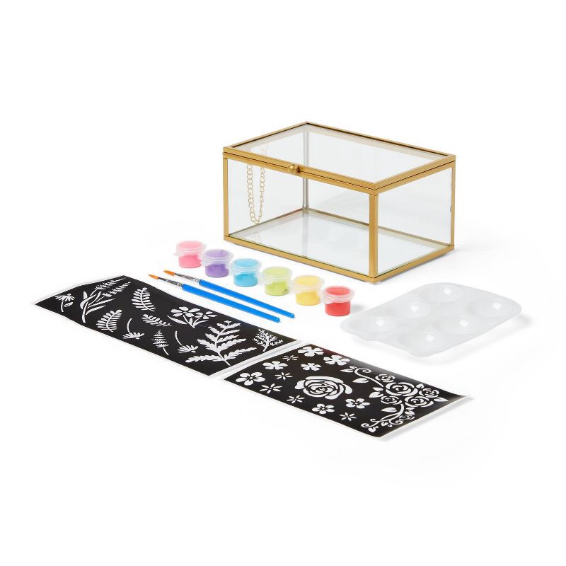 slide 3 of 4, Glass Jewelry Box Painting Craft Kit - Mondo Llama™, 1 ct
