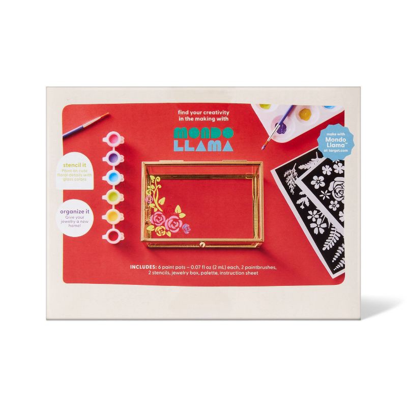 slide 4 of 4, Glass Jewelry Box Painting Craft Kit - Mondo Llama™, 1 ct