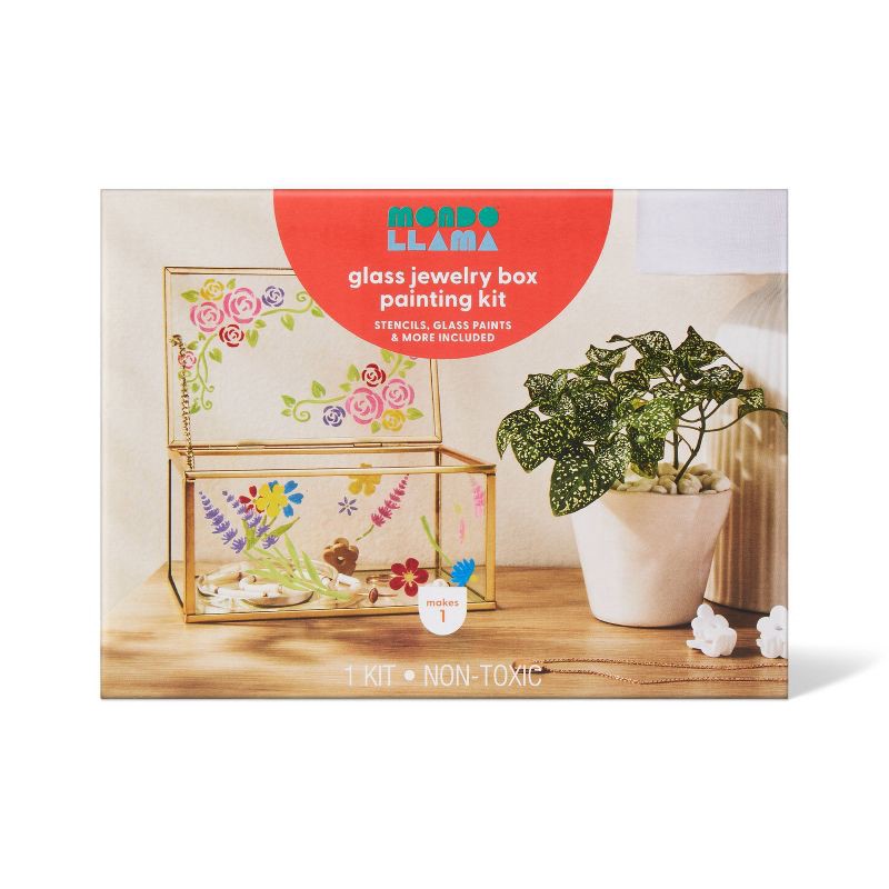 slide 1 of 4, Glass Jewelry Box Painting Craft Kit - Mondo Llama™, 1 ct