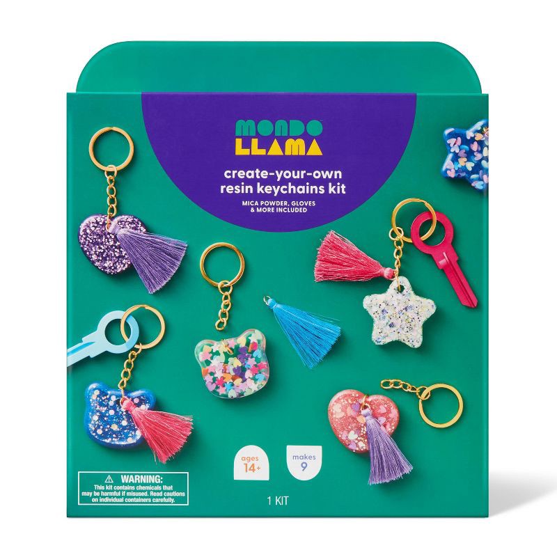 slide 1 of 4, 9ct Resin Key Chain or Bag Charm Craft Kit - Mondo Llama™, 9 ct