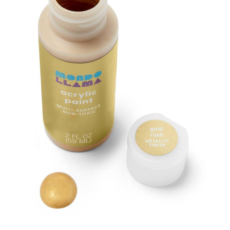 slide 2 of 3, 2oz Metallic Acrylic Paint Gold Rush - Mondo Llama™, 2 oz