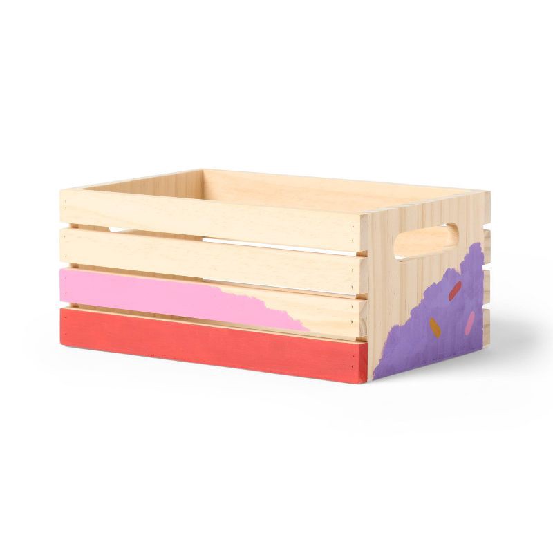 slide 2 of 3, Small Wood Crate - Mondo Llama™, 1 ct