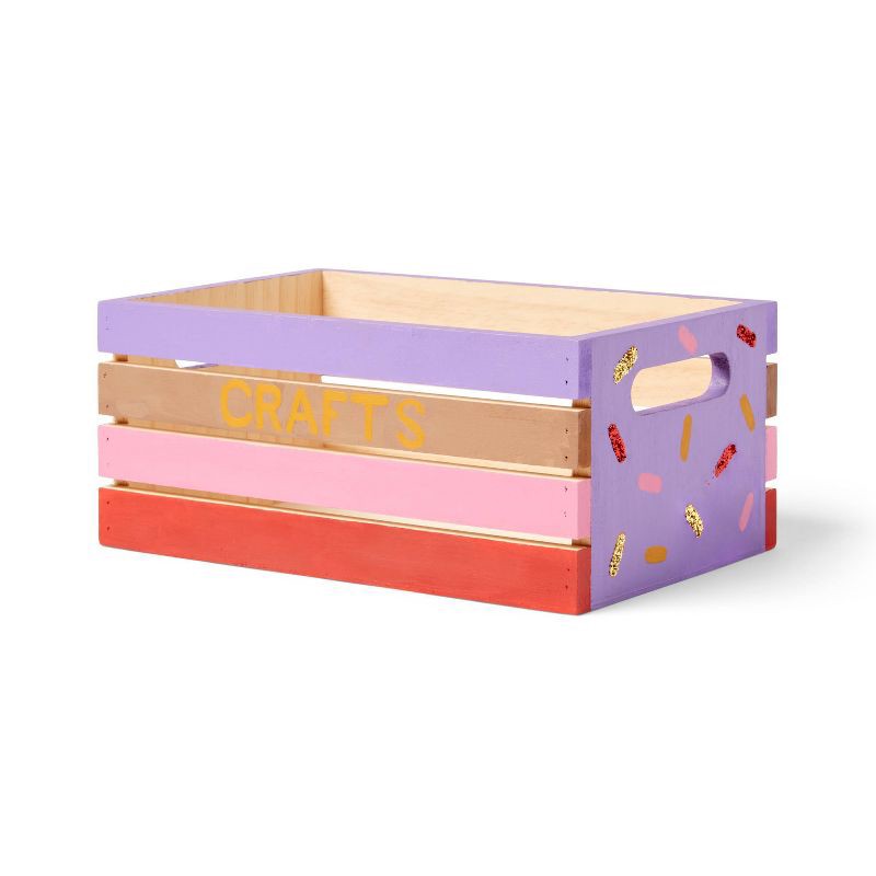 slide 3 of 3, Small Wood Crate - Mondo Llama™, 1 ct