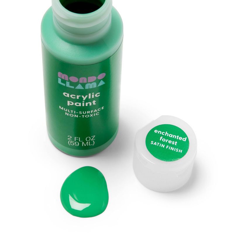 slide 2 of 3, 2oz Satin Acrylic Paint Enchanted Forest - Mondo Llama™, 2 oz