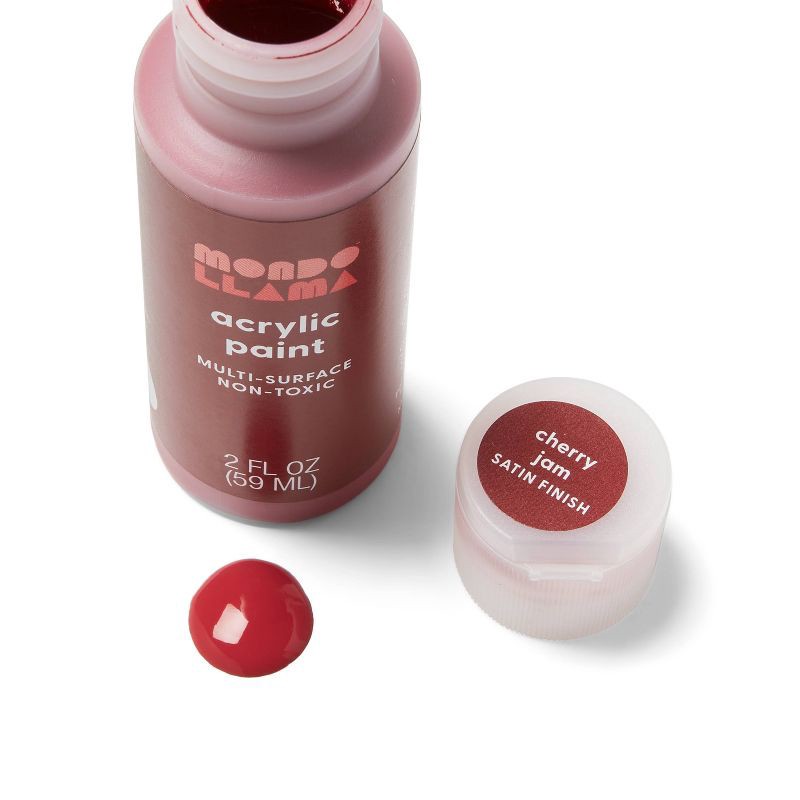 slide 2 of 3, 2oz Satin Acrylic Paint Cherry Jam - Mondo Llama™, 2 oz