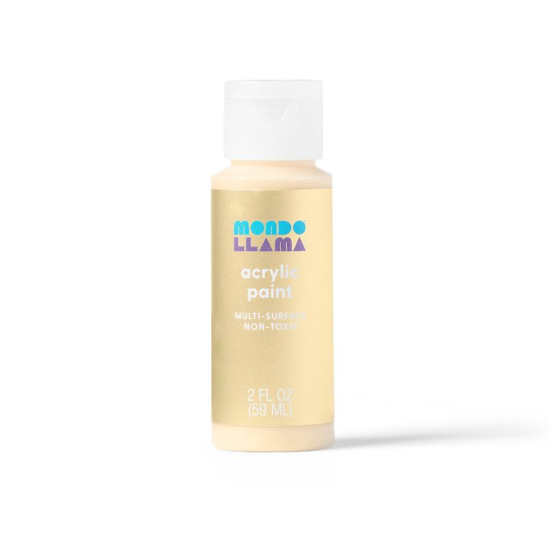slide 1 of 3, 2oz Metallic Acrylic Paint Glistening Gold - Mondo Llama™, 2 oz