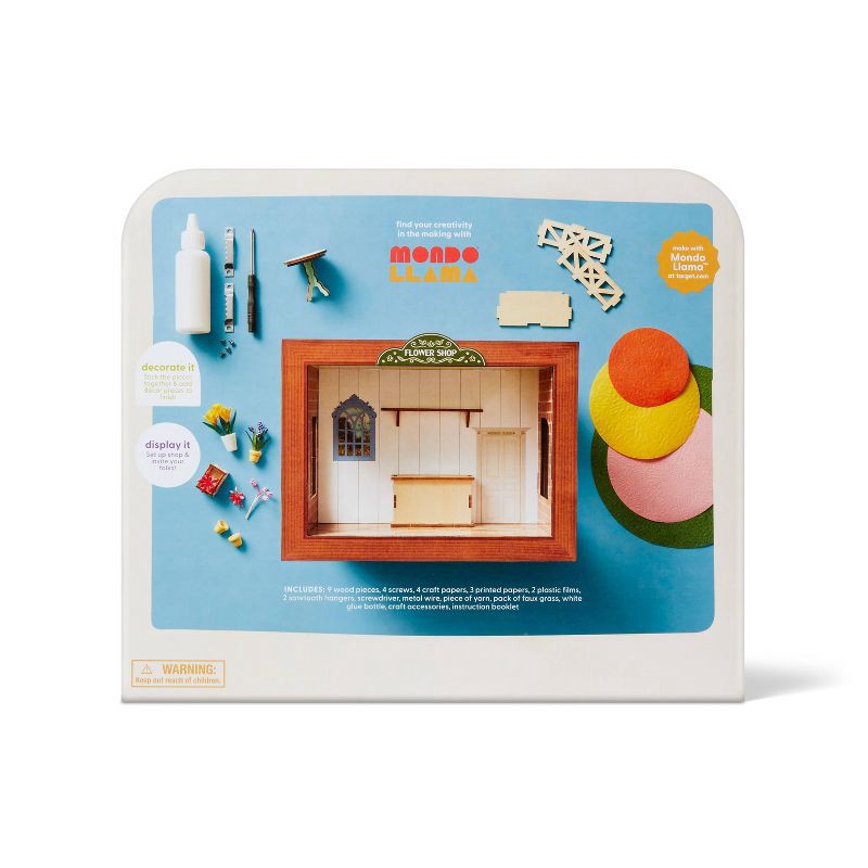 slide 4 of 4, DIY 3D Miniature Flower Shop Craft Kit - Mondo Llama™, 1 ct