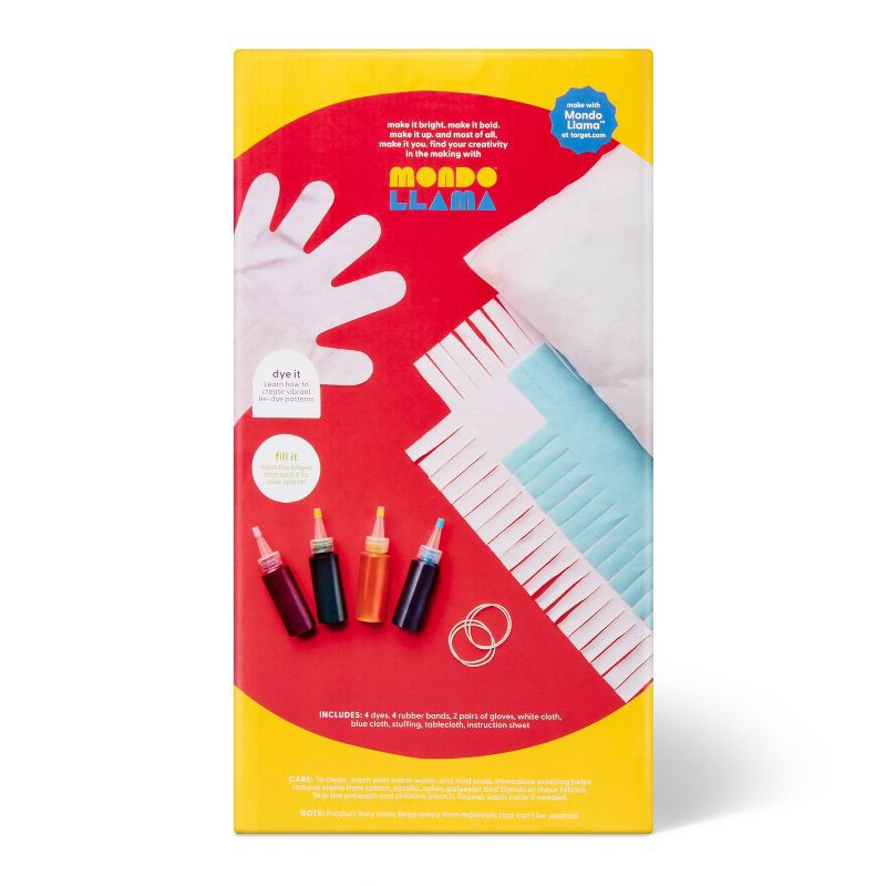slide 4 of 4, Tie-Dye Jersey Tied Pillow Craft Kit- Mondo Llama™, 1 ct