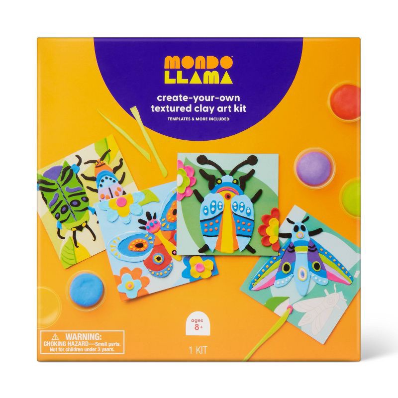 slide 1 of 4, 4ct Textured Clay Art Craft Kit - Mondo Llama™, 4 ct