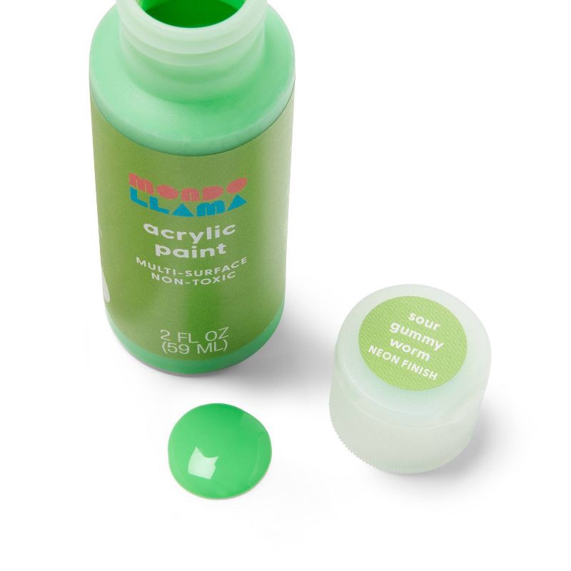 slide 2 of 3, 2oz Neon Acrylic Paint Sour Gummy Worm - Mondo Llama™, 2 oz