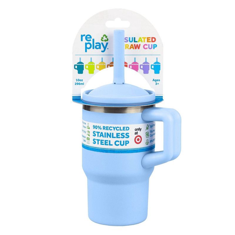 slide 2 of 8, Re-Play 10oz Recycled Stainless Steel Mini Tumbler for Toddlers - Ice Blue, 10 oz