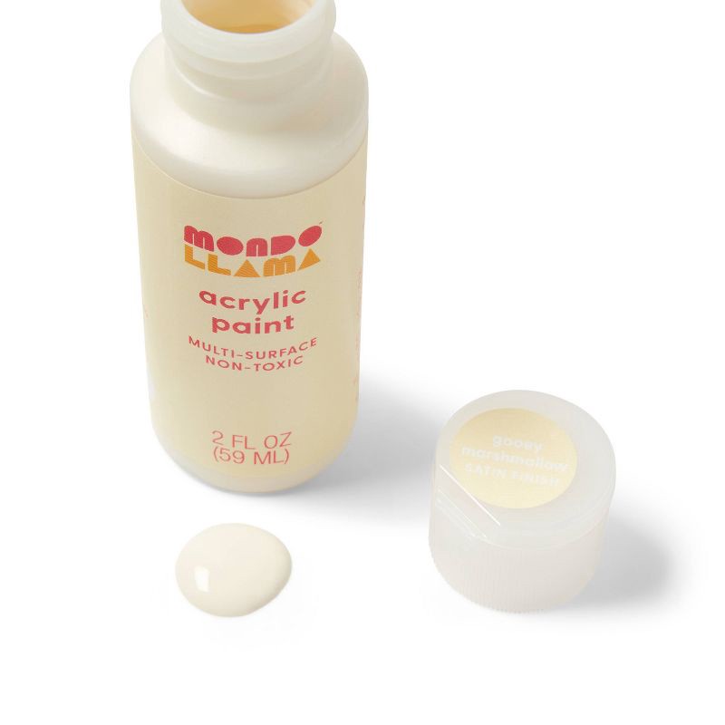 slide 2 of 3, 2oz Satin Acrylic Paint Gooey Marshmallow - Mondo Llama™, 2 oz