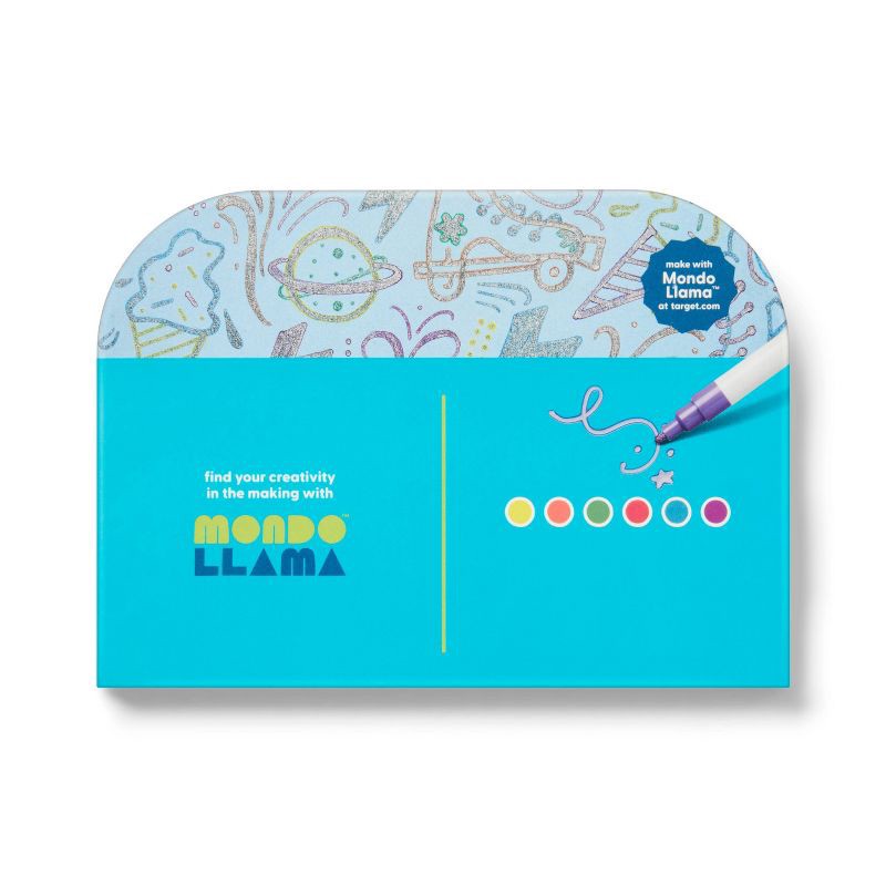 slide 3 of 4, 6ct Metallic Outline Markers - Mondo Llama™, 6 ct