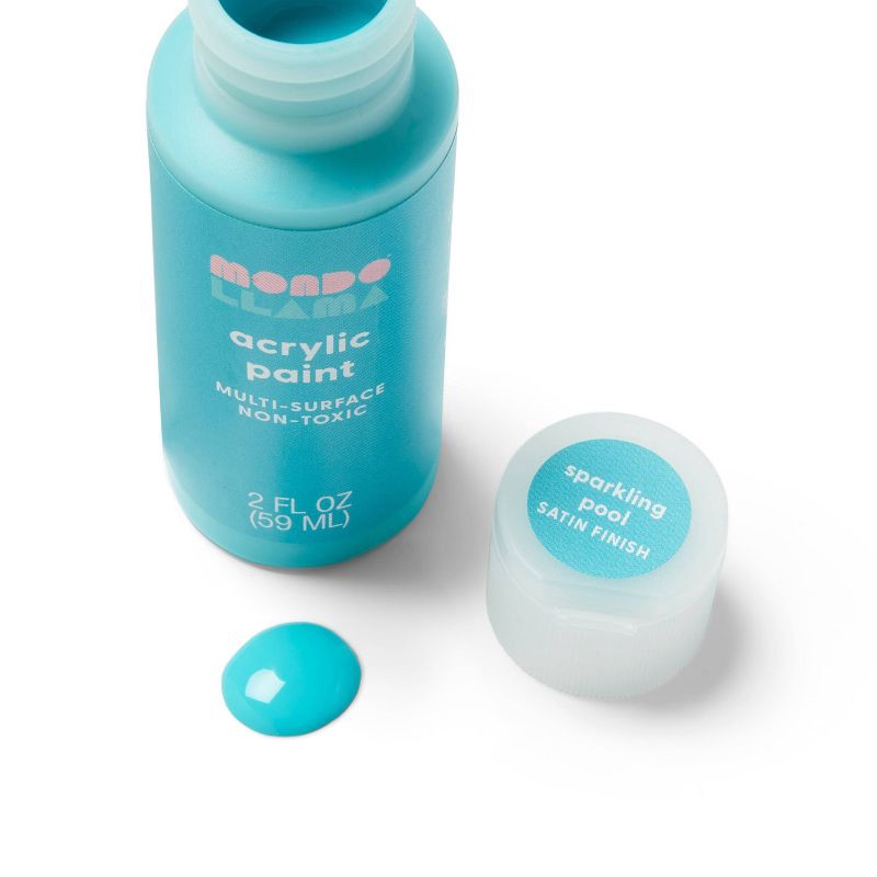slide 2 of 3, 2oz Satin Acrylic Paint Sparkling Pool - Mondo Llama™, 2 oz