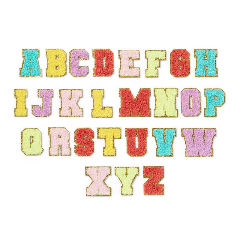 slide 2 of 3, 26ct Adhesive Letter Patches - Mondo Llama™, 26 ct