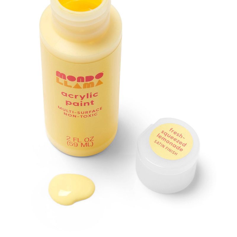 slide 2 of 3, 2oz Satin Acrylic Paint Fresh-Squeezed Lemonade - Mondo Llama™, 2 oz