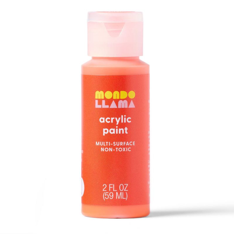 slide 1 of 3, 2oz Satin Acrylic Paint Zesty Orange - Mondo Llama™, 2 oz
