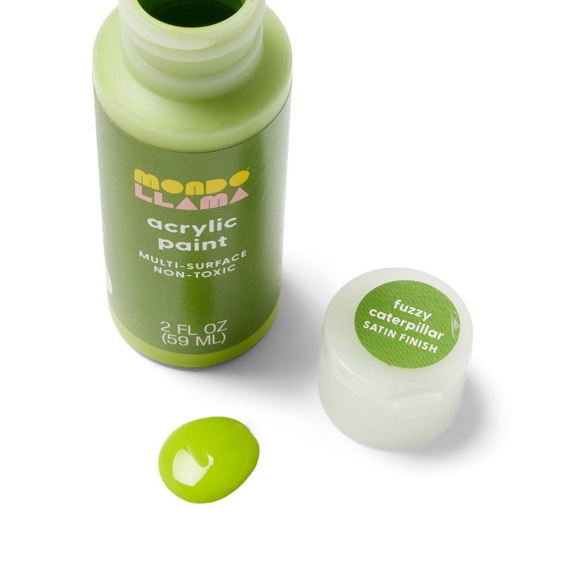 slide 2 of 3, 2oz Satin Acrylic Paint Fuzzy Caterpillar - Mondo Llama™, 2 oz