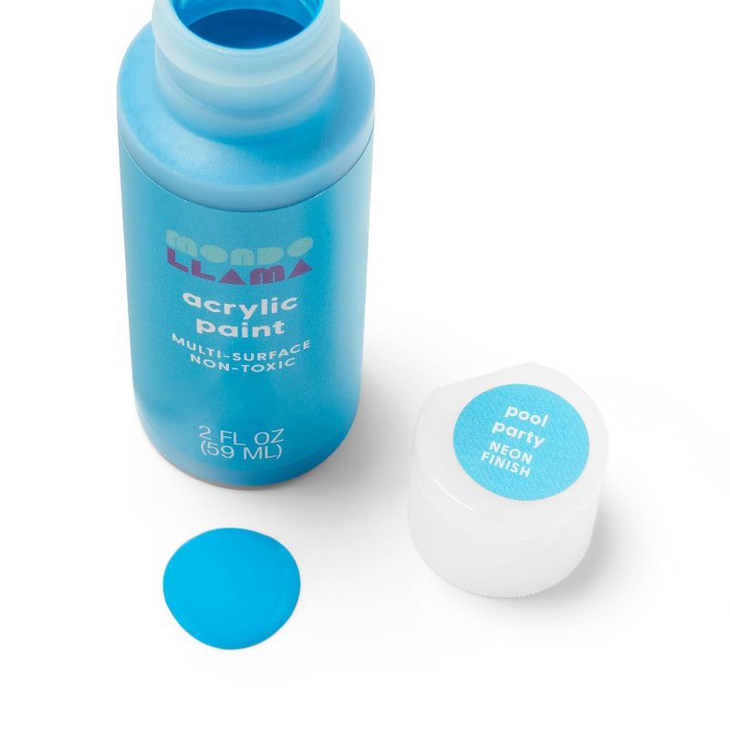 slide 2 of 3, 2oz Neon Acrylic Paint Pool Party - Mondo Llama™, 2 oz