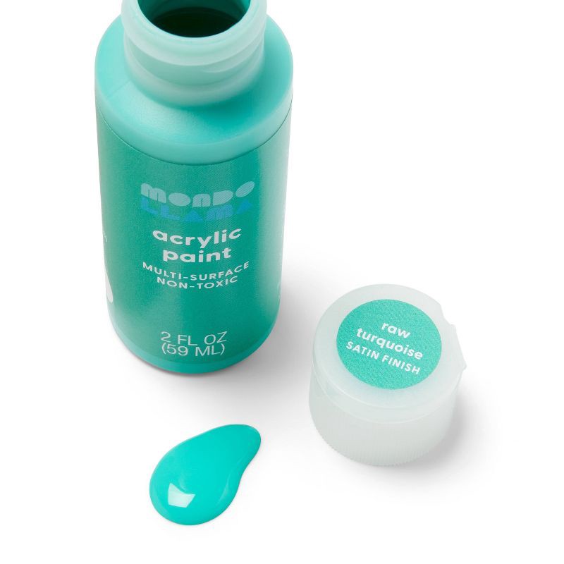 slide 2 of 3, 2oz Satin Acrylic Paint Raw Turquoise - Mondo Llama™, 2 oz