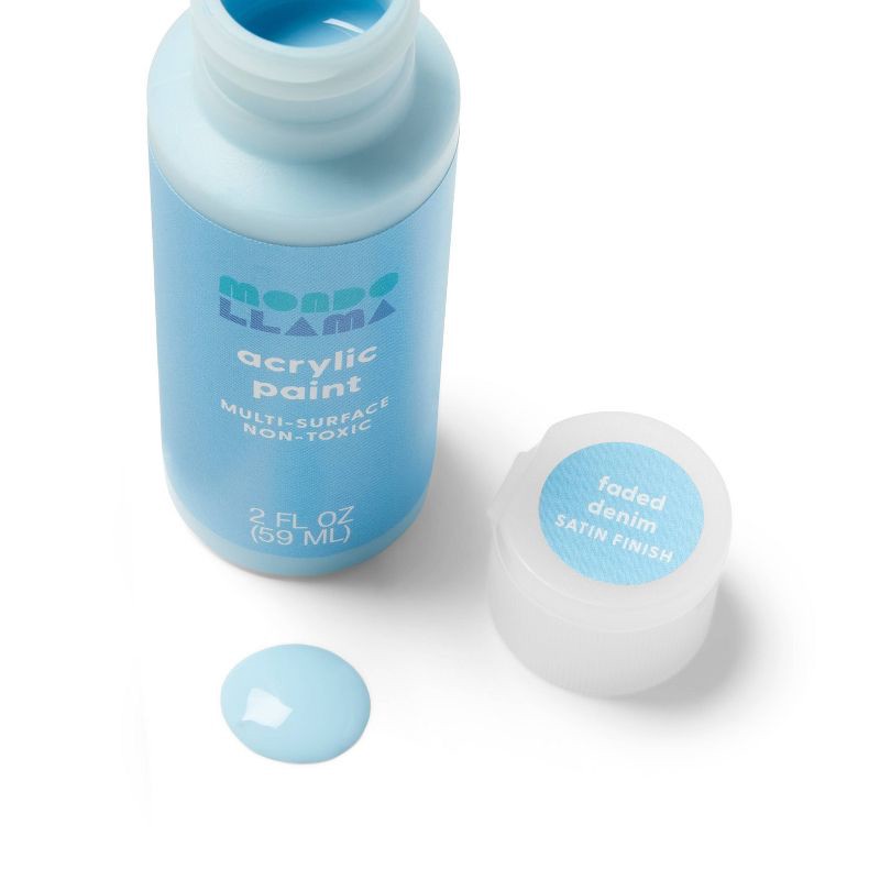 slide 2 of 3, 2oz Satin Acrylic Paint Faded Denim - Mondo Llama™, 2 oz