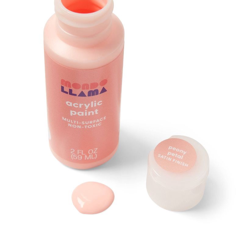 slide 2 of 3, 2oz Satin Acrylic Paint Peony Petal - Mondo Llama™, 2 oz