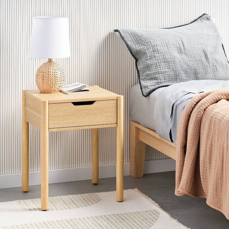 slide 2 of 6, Scandi Nightstand Natural - Room Essentials™, 1 ct