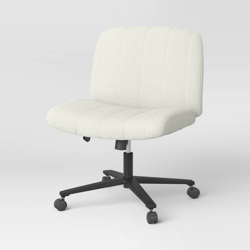 slide 1 of 5, Upholstered Criss Cross Armless Office Chair with Metal Swivel Base - Room Essentials™, 1 ct