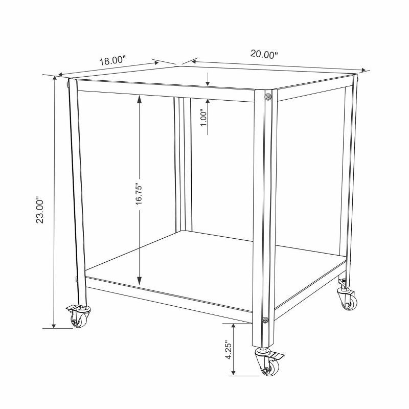 slide 5 of 5, Metal Accent Rolling End Table Chalk White - Room Essentials™, 1 ct
