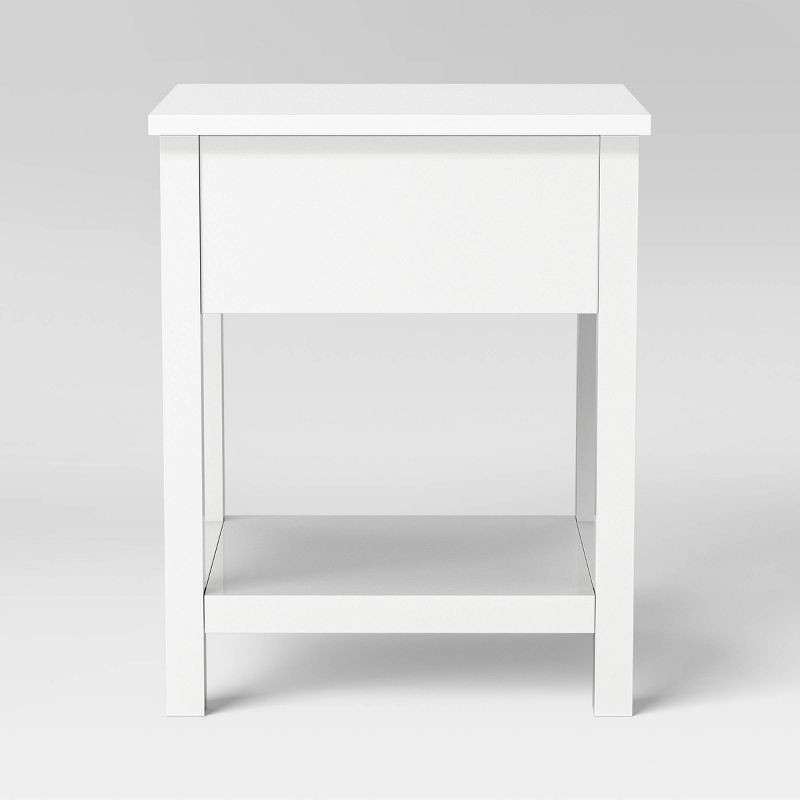 slide 4 of 6, Traditional End Table with Storage Drawer Classic White - Room Essentials™ (Assembly Required), 1 ct